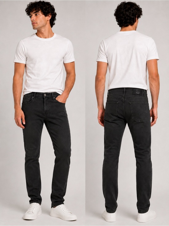 Vintage Genes Black Other - Vintage Genes Black Slim Fit Stretch Jeans Men’s Charcoal Gray 5-Pocket Denim
